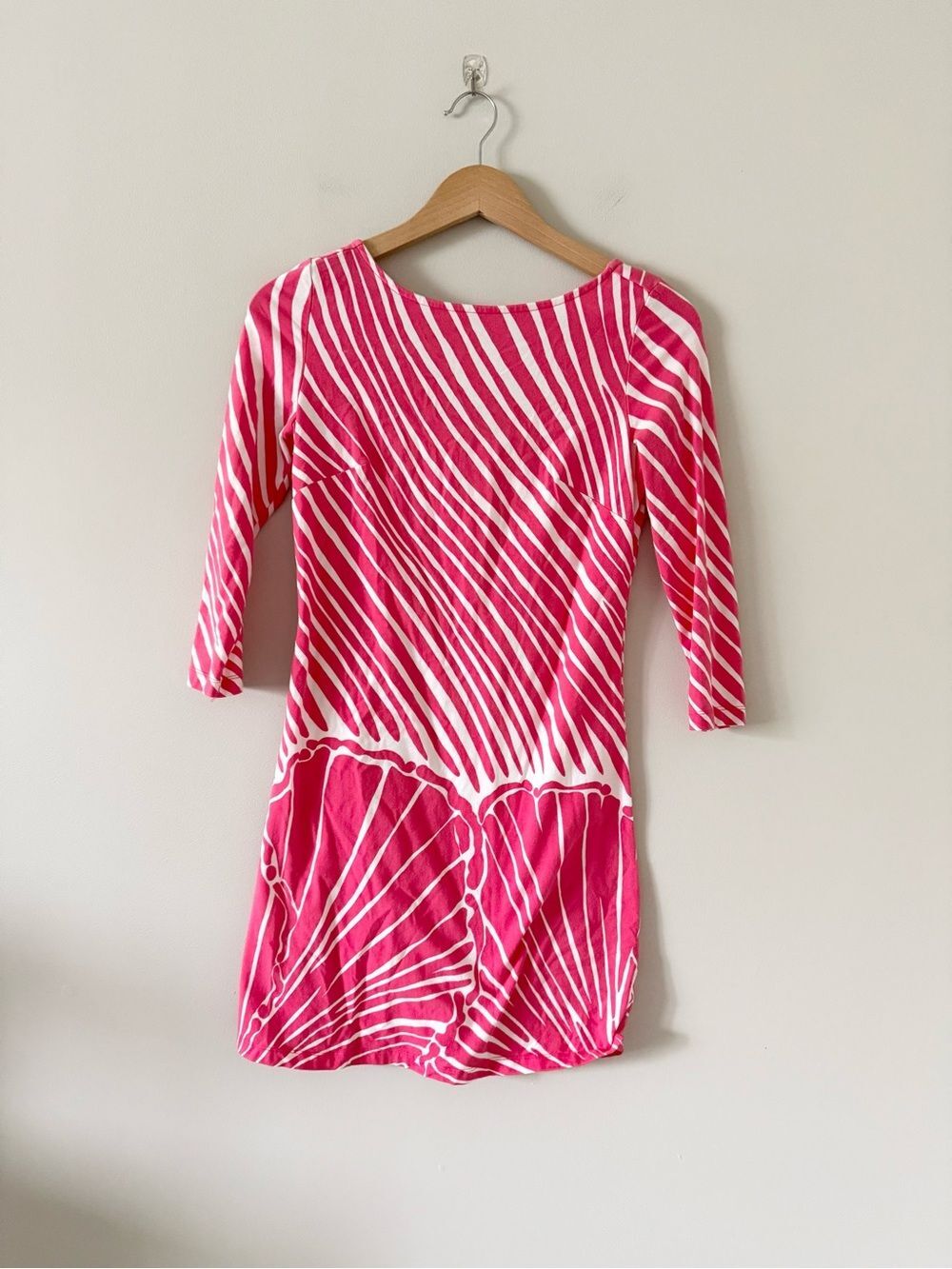 Lilly Pulizter Topanga Mini Dress in Shimmy Shell Stripe Pink & White Size XS